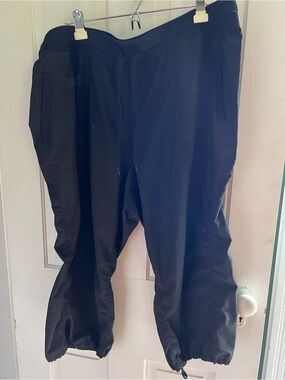 RBX Women’s Black Cropped Drawstring Cargo Pants size 3XL
